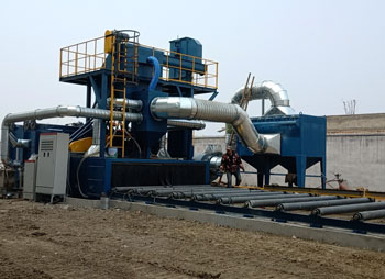 鋼板預(yù)處理拋丸機